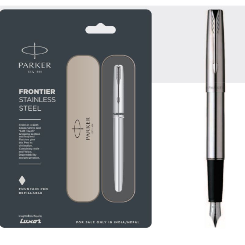Frontier Stainless Steel refillable fountain pen stainless steel clip  -Parker
